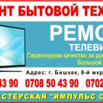 Ремонт телевизоров и бытовой техники. Ремонт бытовой техники Бишкек