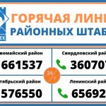 Телефоны городского и районных штабов, коменданта и санитарного врача Бишкека